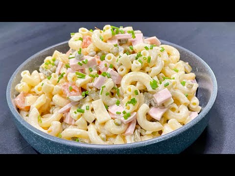 Видео: Классический салат с пастой — так моя мама готовит его уже 40 лет.