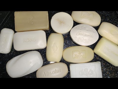 Видео: ASMR🤍 cutting dry soap🔪Резка белого мыла☁🤍⚪