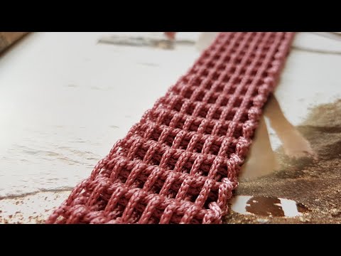Видео: Новый фактурный жгут тунисским способом 💖 crochet pattern.
