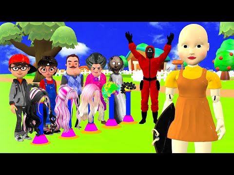 Видео: Игра «Страшный учитель 3D против кальмара»: нарисуй волосы девушке-кальмару, красавице или ошибка...