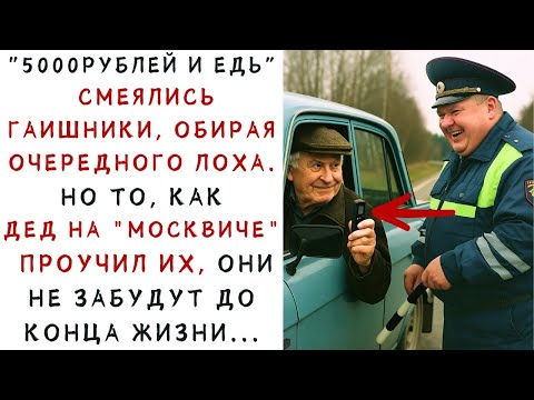 Видео: Дед на  Москвиче  ловко проучил зажравшихся ГАИшников   Аукнулось даже их семьям!