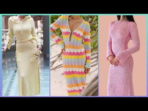 Видео: Самые популярные, выдающиеся, великолепные модели вязаных крючком нарядов и платьев
