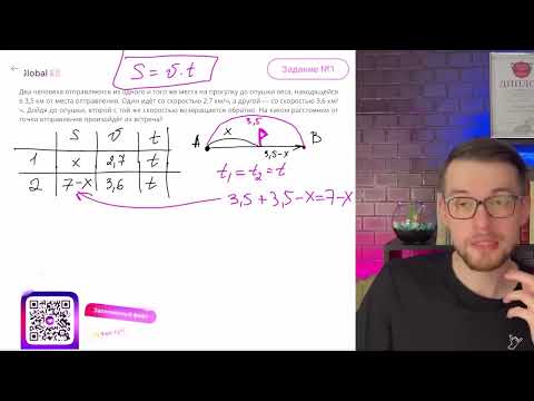 Видео: Два человека отправляются из одного и того же места на прогулку до опушки леса, находящейся - №