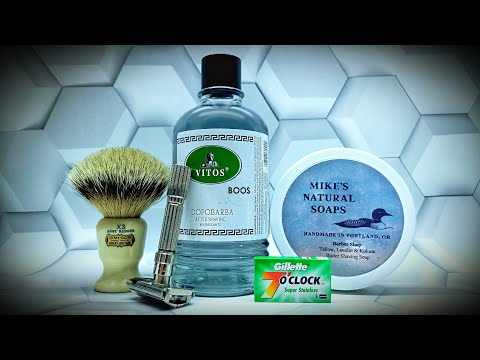 Видео: Бритье! Gillette "Fatboy" - Gillette "7 o'clock" - Simpson "x3" - Mike's Natural soaps - Vitos