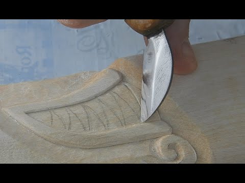 Видео: Топорище резное «Оскал» #14 / A drawing on an Ax