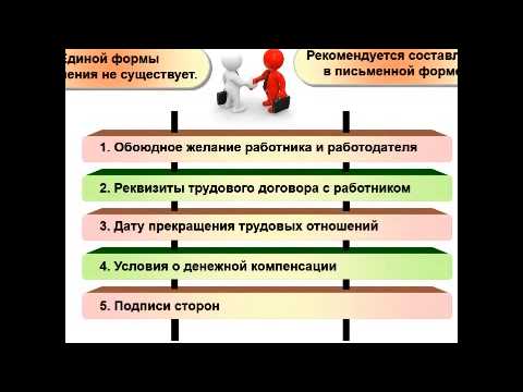 Видео: Увольнение сотрудника по соглашению сторон