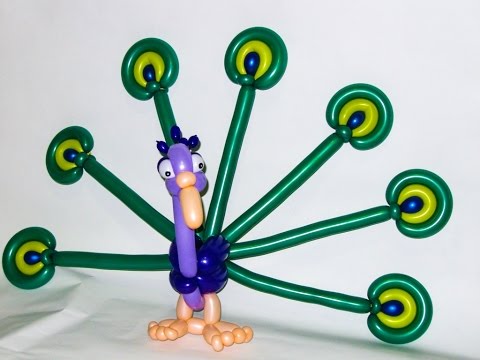 Видео: Павлин из шаров для моделирования