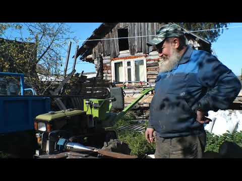 Видео: Дровокол "морковка" на тяжелый дизельный мотоблок. Работа над ошибками, после небольших испытаний.