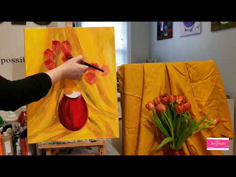 Видео: Видео урок " Тюльпаны с натуры"