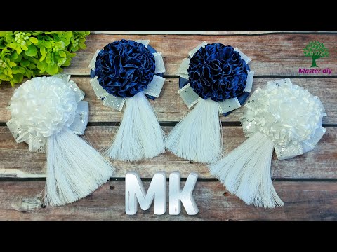 Видео: Школьные нарядные бантики с кисточками\Master diy канзаши