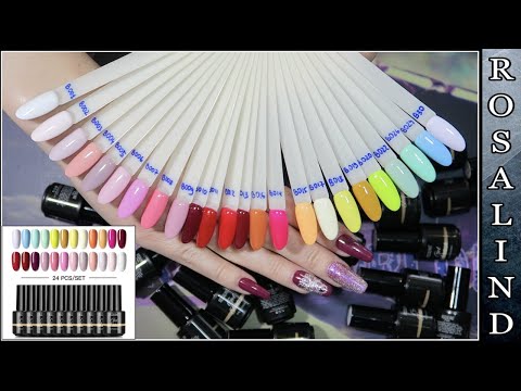 Видео: Обзор / Гель Лак ROSALIND / Gel Polish ROSALIND / Сет 24 шт.
