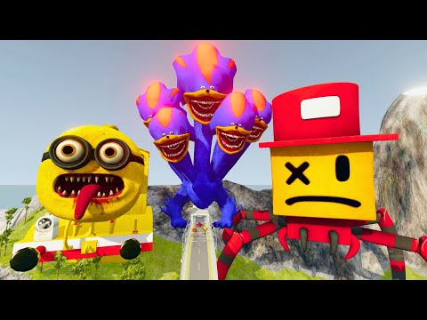 Видео: ВСЕ МОНСТРЫ Большие и маленькие машины с NEWSHIN SAMMYNI SPYDERINI & BUS EATER & CAR EATER – Beam...