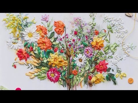 Видео: Вышивка лентами Краски Лета Panna/ Embroidery ribbons