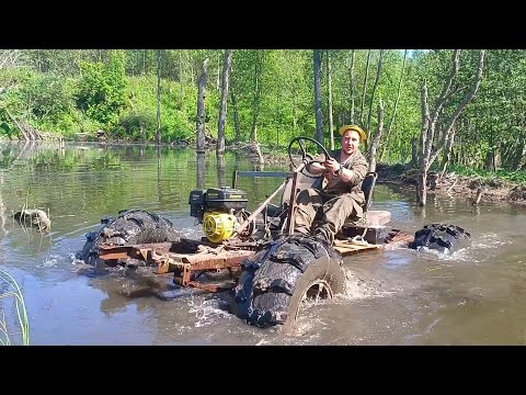 Видео: Первый выезд самодельного вездехода! #вездеход #offroad #уаз #болотоход #каракат #бездорожье #кастом