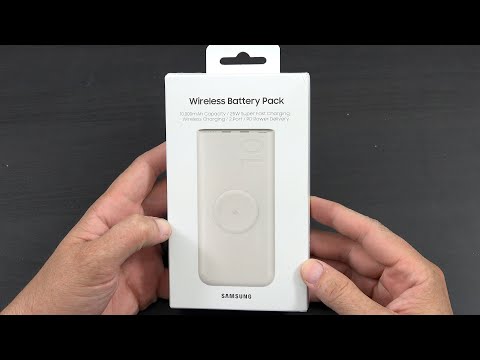 Видео: Samsung — беспроводной аккумулятор мощностью 25 Вт и емкостью 10 000 мА·ч — бежевый