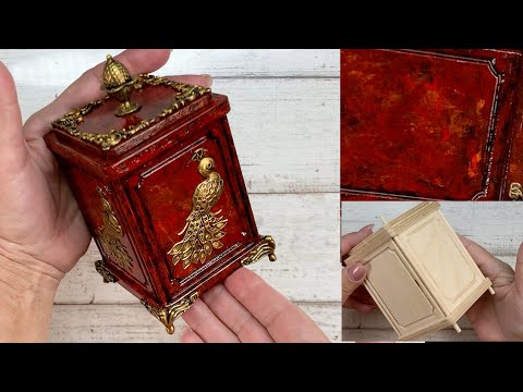 Видео: Декор шкатулки. Имитация камня яшма. The decor of the box. Jasper stone imitation.