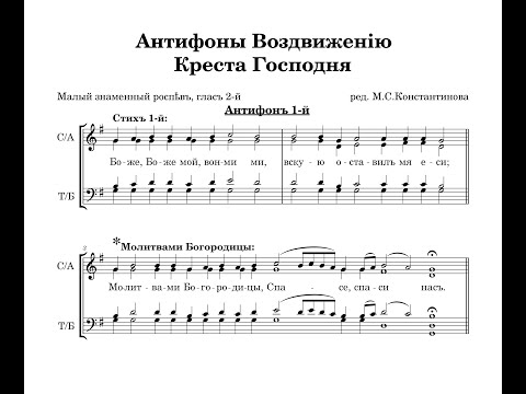 Видео: Антифоны Воздвижению Креста Господня (Малый знаменный распев, глас 2) - ред. М.С.Константинова