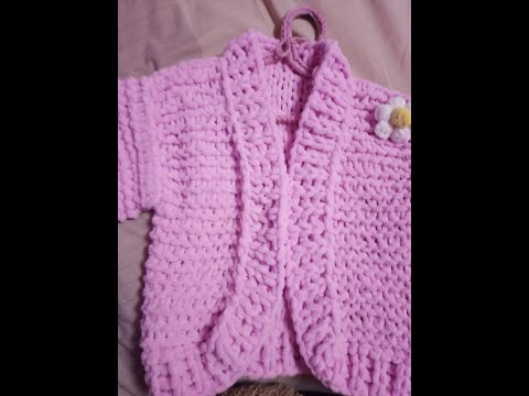 Видео: детский Кардиган без сшиваний/ вяжем руками.             1 часть