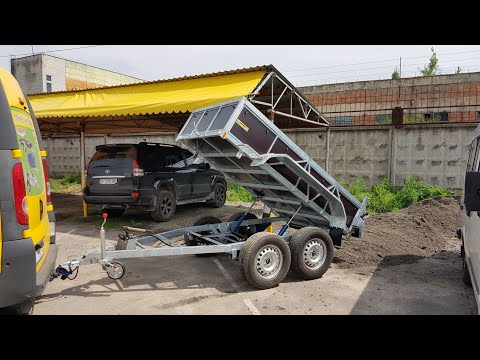 Видео: Прицеп самосвал оцинкованный. 2,50х1,35х0,50  2 х осный. Причіп