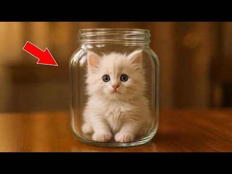 Видео: Котёнок не мог вылезти из банки. Посмотрите, что сделала мама-кошка!