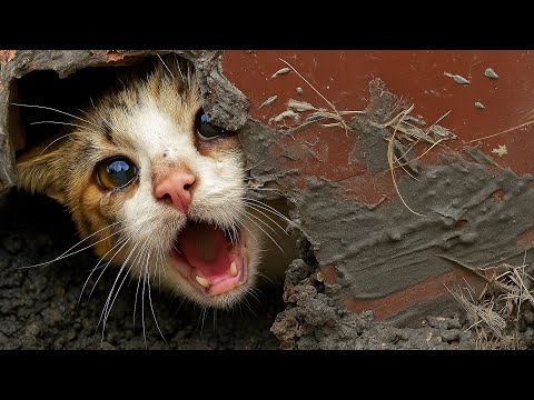 Видео: Кота замуровали в бетоне живьём. Девушка начала разбивать стену... И ахнула от увиденного!