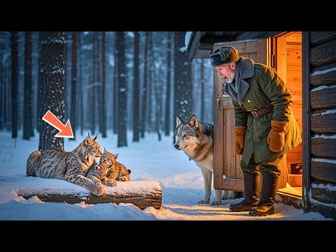 Видео: «При –40°C рысь с малышами искала спасения… Но только один человек решился открыть ей дверь»