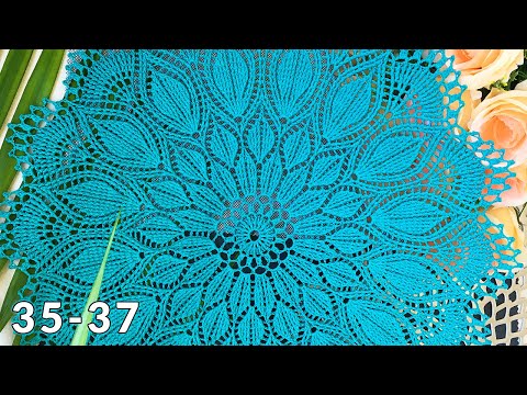 Видео: Салфетка крючком, Паола, 35-37