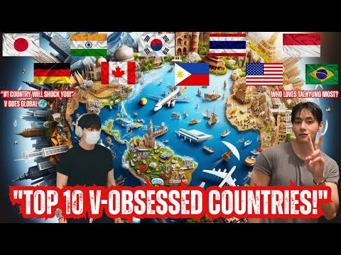 Видео: 10 стран, которые больше всего любят Ким Тэхёна. Номер 1 — шок!