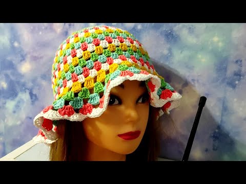 Видео: НАРЯДНАЯ, ЛЕТНЯЯ ПАНАМКА крючком, можно использовать остатки пряжи. Видео для начинающих.