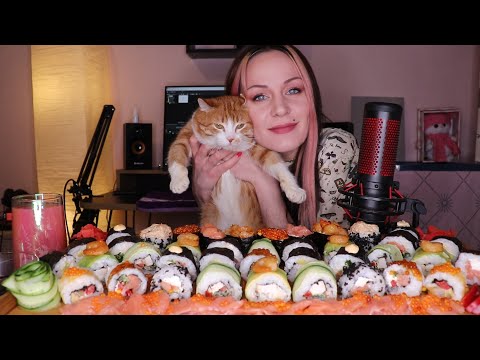 Видео: MUKBANG | Домашние суши/роллы, гунканы | Homemade sushi/rolls, gunkans не ASMR