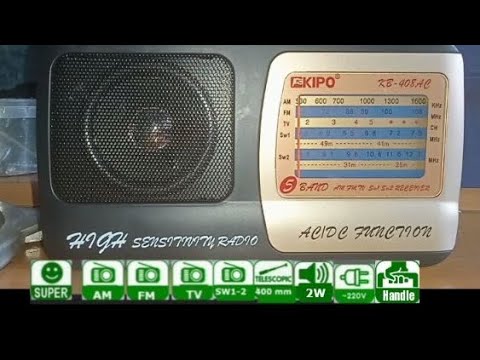 Видео: Радиоприемник KIPO KB 408 AC AM/FM/TV/SW1/SW2