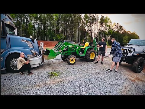 Видео: Дальнобой США.. Как мне трактором бампер ровняли.. Трудовые будни в Америке..