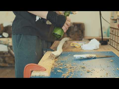 Видео: K390 в обкладках из дамасска Кузница Васильева. рез каната (джут 14мм в 4 раза)