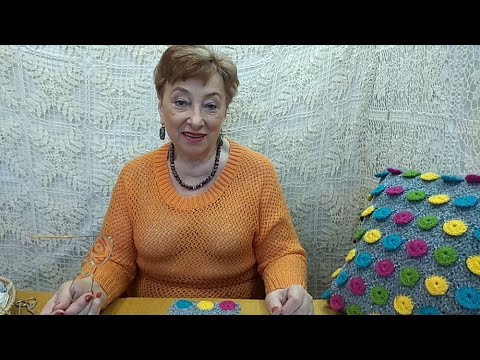 Видео: Подушка "Конфетти". Мастер-класс по вязанию крючком от О. С. Литвиной.