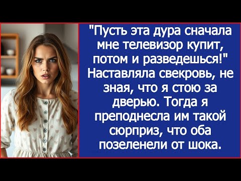 Видео: Пусть эта дура сначала мне телевизор купит, потом и разведешься! Учила свекровь сына
