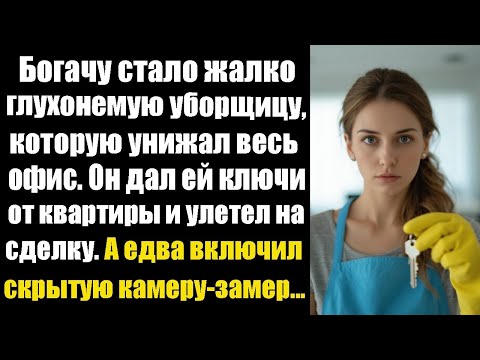 Видео: Богачу стало жаль глухонемую уборщицу, над которой издевался офис. Он дал ей ключи от квартиры…