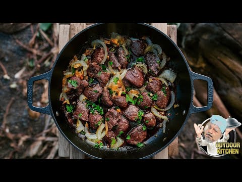 Видео: Жареная говяжья печень на сковороде