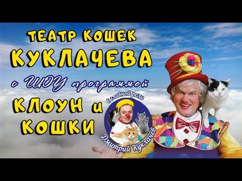 Видео: Клоун и кошки шоу программа - Театр кошек Куклачева / Моня и Лёля