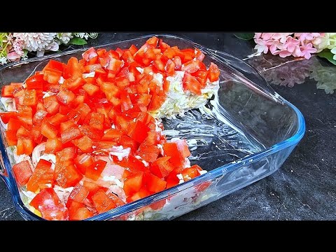 Видео: Праздничный салат за 10 минут!Самый вкусный салат, который я ела! всего 4ингредиента.