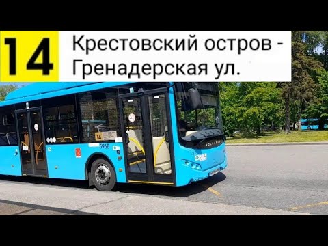 Видео: Автобус 14. Крестовский остров - Гренадерская ул.