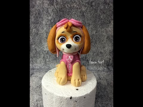 Видео: Скай из м/ф  " Щенячий патруль" . Лепим фигурку Скай из мастики . Танинторт