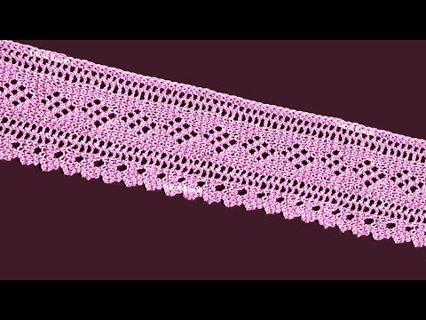 Видео: Ажурная кайма. Вязание спицами.