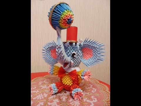 Видео: Модульное оригами. Слон-циркач. Мастер-класс.