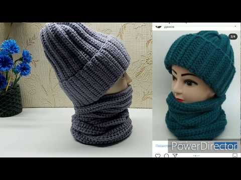 Видео: МК шапка крючком из толстой пряжи  МК снуд крючком из толстой пряжи  #шапкакрючком #снудкрючком