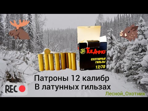 Видео: Патроны 12 калибра в латунных гильзах!!!! Отличный патрон для зимы!