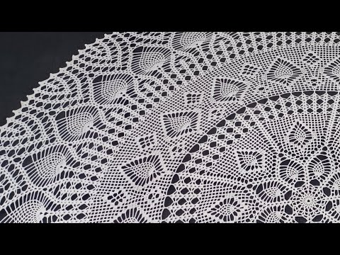 Видео: Скатерть крючком. Третья часть.  #скатерть  #crochet