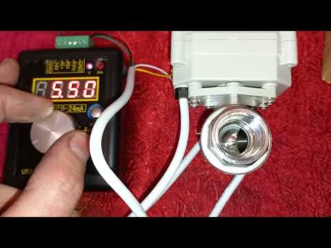 Видео: Шаровый кран с  электроприводом 12вольт и генератор сигналов 0-10в.