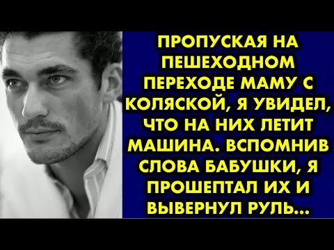 Видео: Пропуская на пешеходном переходе маму с коляской, я увидел, что на них летит машина. Вспомнив слова
