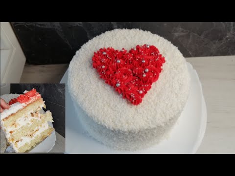 Видео: Торт с сердцем для любимых ко дню Святого Валентина | Торт Рафаэлло