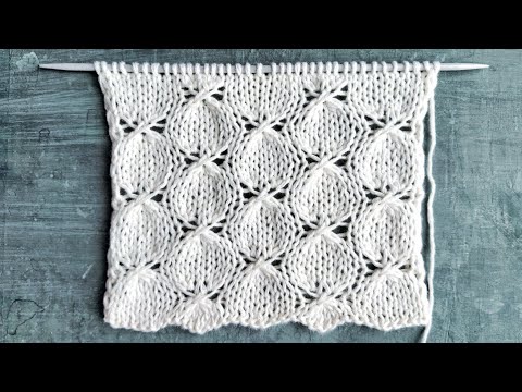 Видео: Эффектный узор спицами для вязания джемперов,  палантинов